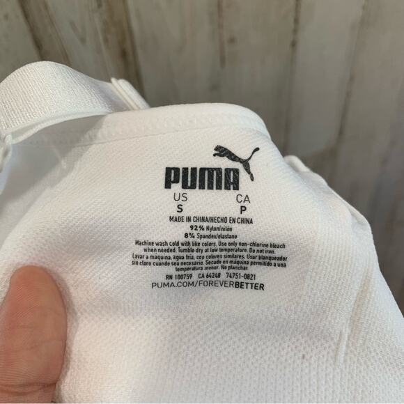 Puma White Padded Sports Bra - Picture 5 of 5